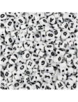Perles Alphabet Coeur Blanche 7mm  Acrylique Lettre Aléatoire