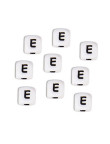 Perles Silicone Lettre Alphabet 12mm Blanc