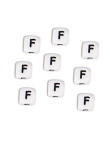 Perles Silicone Lettre Alphabet 12mm Blanc