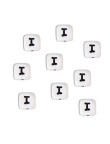 Perles Silicone Lettre Alphabet 12mm Blanc