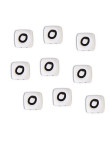 Perles Silicone Lettre Alphabet 12mm Blanc