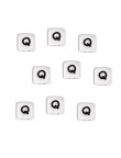 Perles Silicone Lettre Alphabet 12mm Blanc