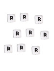 Perles Silicone Lettre Alphabet 12mm Blanc