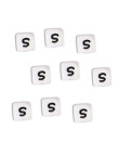 Perles Silicone Lettre Alphabet 12mm Blanc