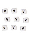 Perles Silicone Lettre Alphabet 12mm Blanc