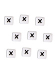 Perles Silicone Lettre Alphabet 12mm Blanc