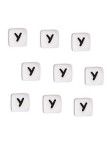 Perles Silicone Lettre Alphabet 12mm Blanc