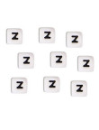 Perles Silicone Lettre Alphabet 12mm Blanc