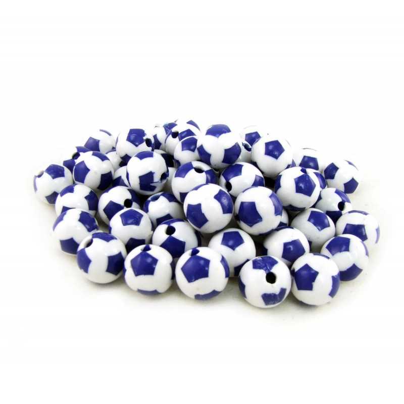 20 Perles Ballon de Football Acrylique 8mm Noir - Mercerie Center