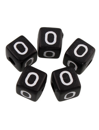 20 Perles Noir Acrylique Lettre Alphabet 10mm