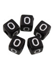 20 Perles Noir Acrylique Lettre Alphabet 10mm
