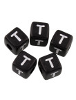 20 Perles Noir Acrylique Lettre Alphabet 10mm