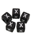 20 Perles Noir Acrylique Lettre Alphabet 10mm