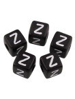 20 Perles Noir Acrylique Lettre Alphabet 10mm