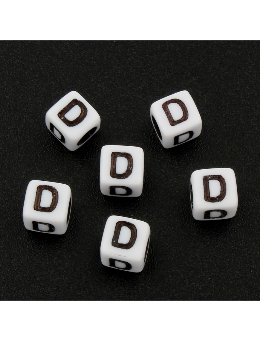 Lot de 20 Perles Alphabet 6mm Lettre au choix