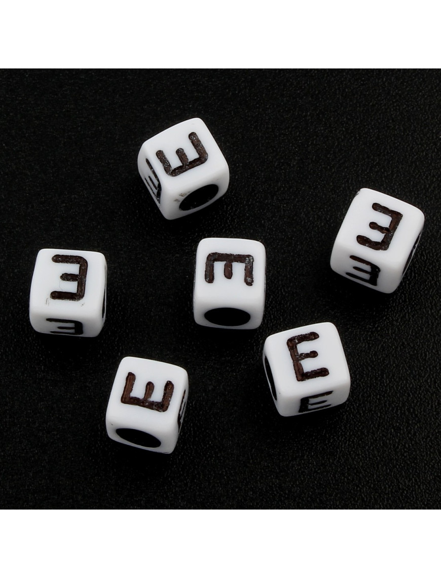 Lot de 20 Perles Alphabet 6mm Lettre au choix