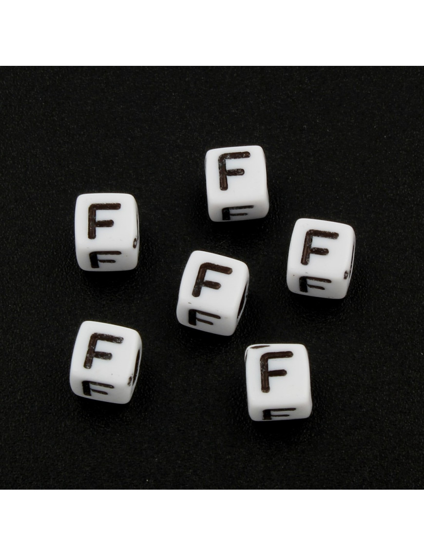 Lot de 20 Perles Alphabet 6mm Lettre au choix