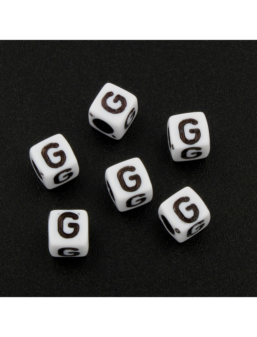 Lot de 20 Perles Alphabet 6mm Lettre au choix