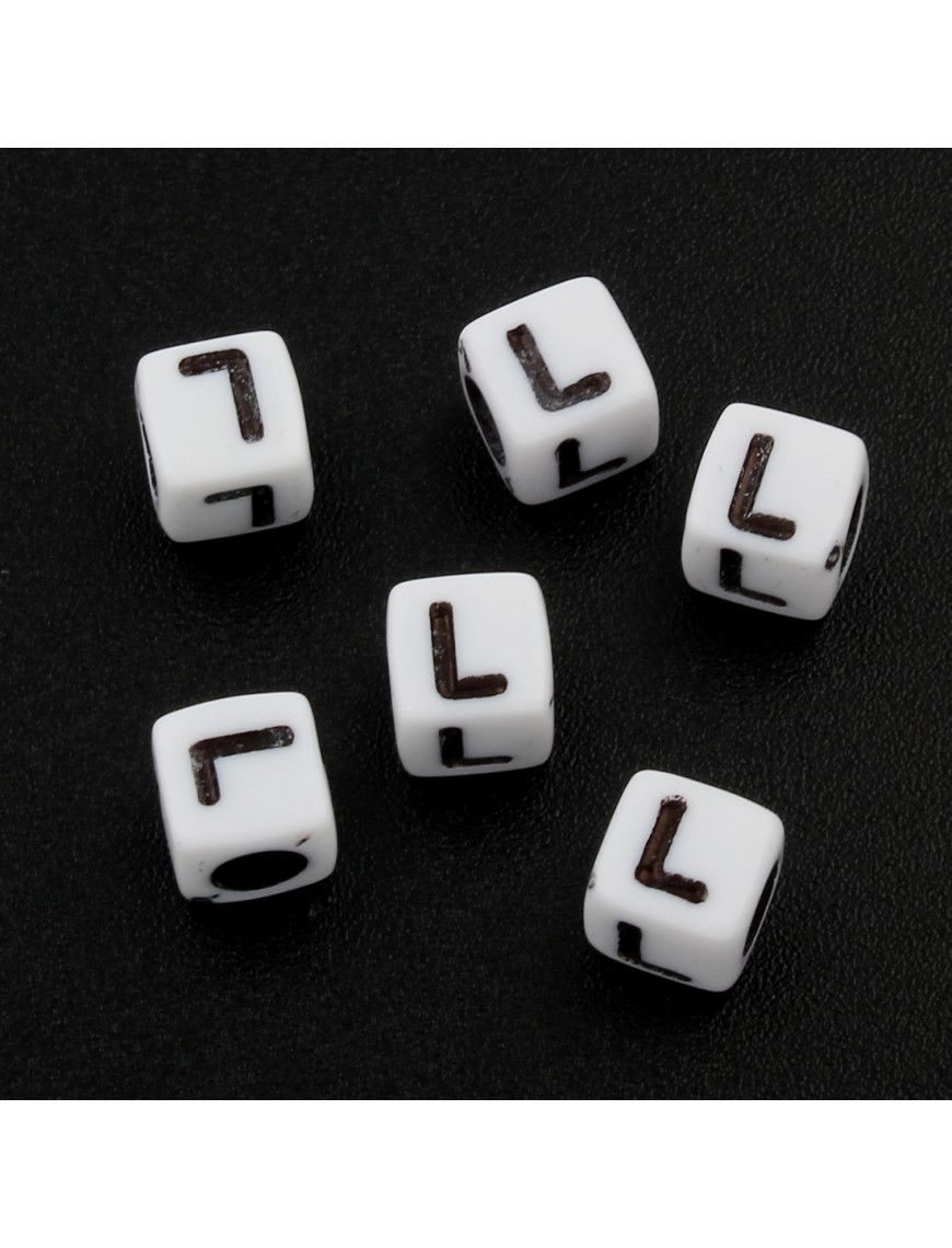 Lot de 20 Perles Alphabet 6mm Lettre au choix