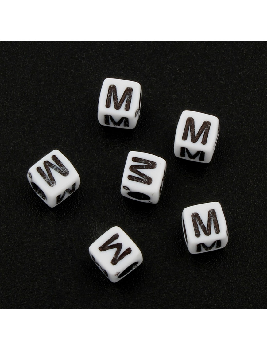 Lot de 20 Perles Alphabet 6mm Lettre au choix