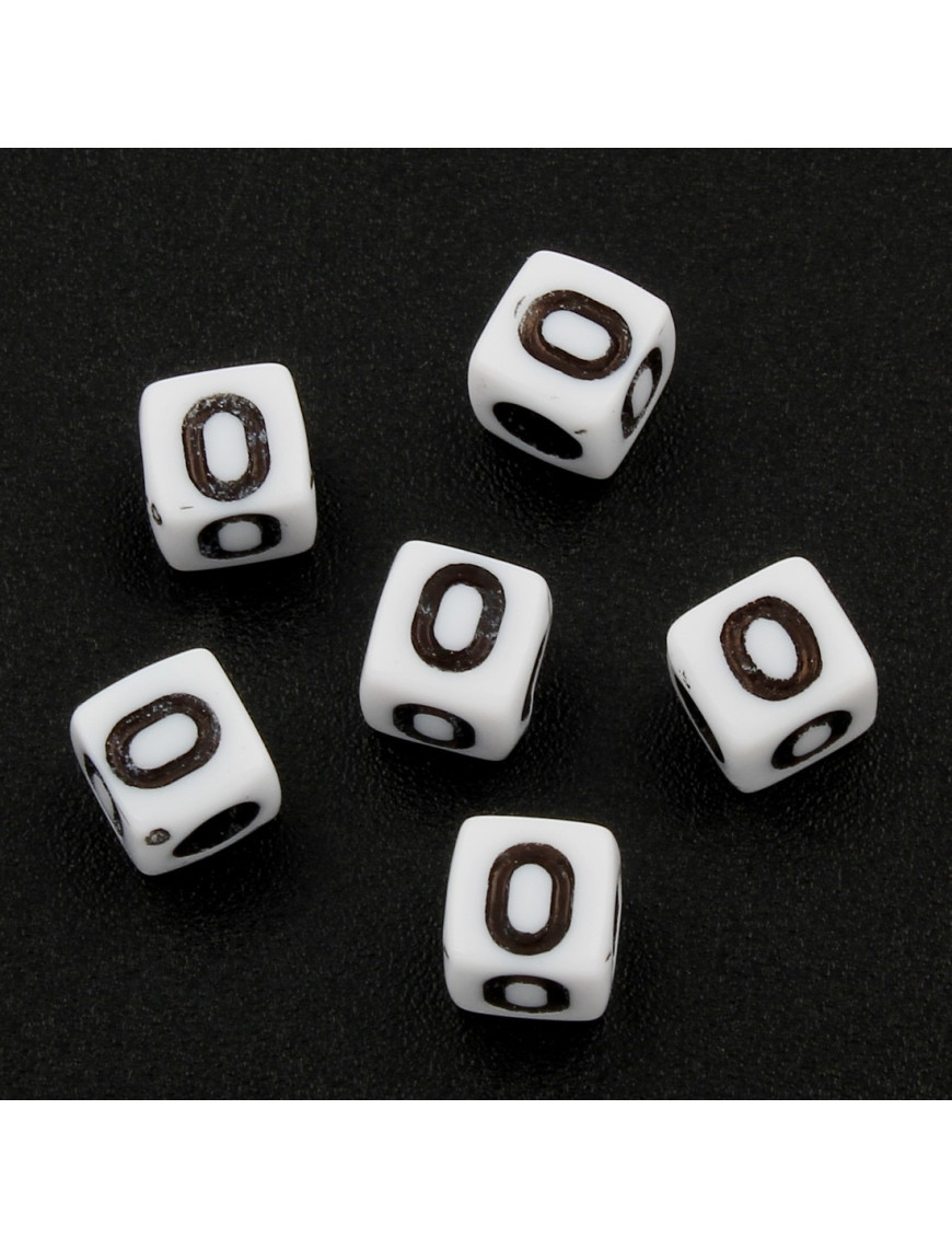 Lot de 20 Perles Alphabet 6mm Lettre au choix