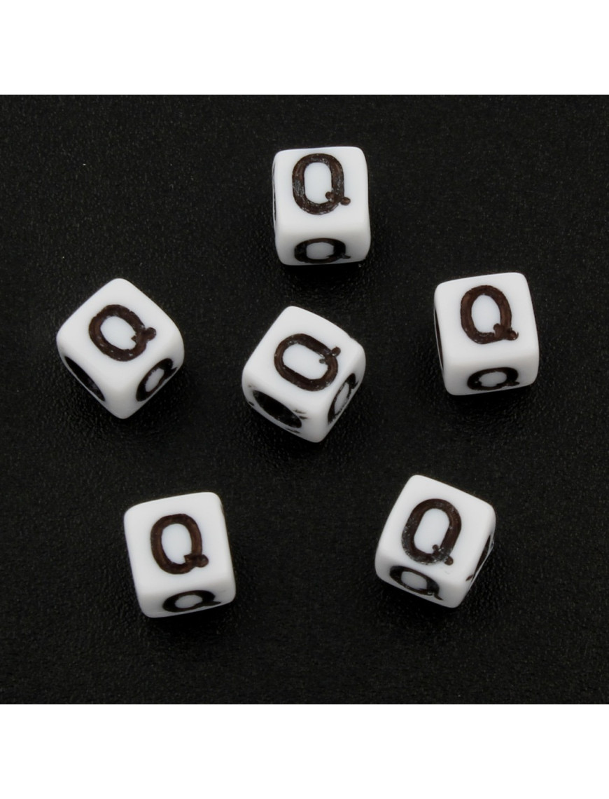Lot de 20 Perles Alphabet 6mm Lettre au choix