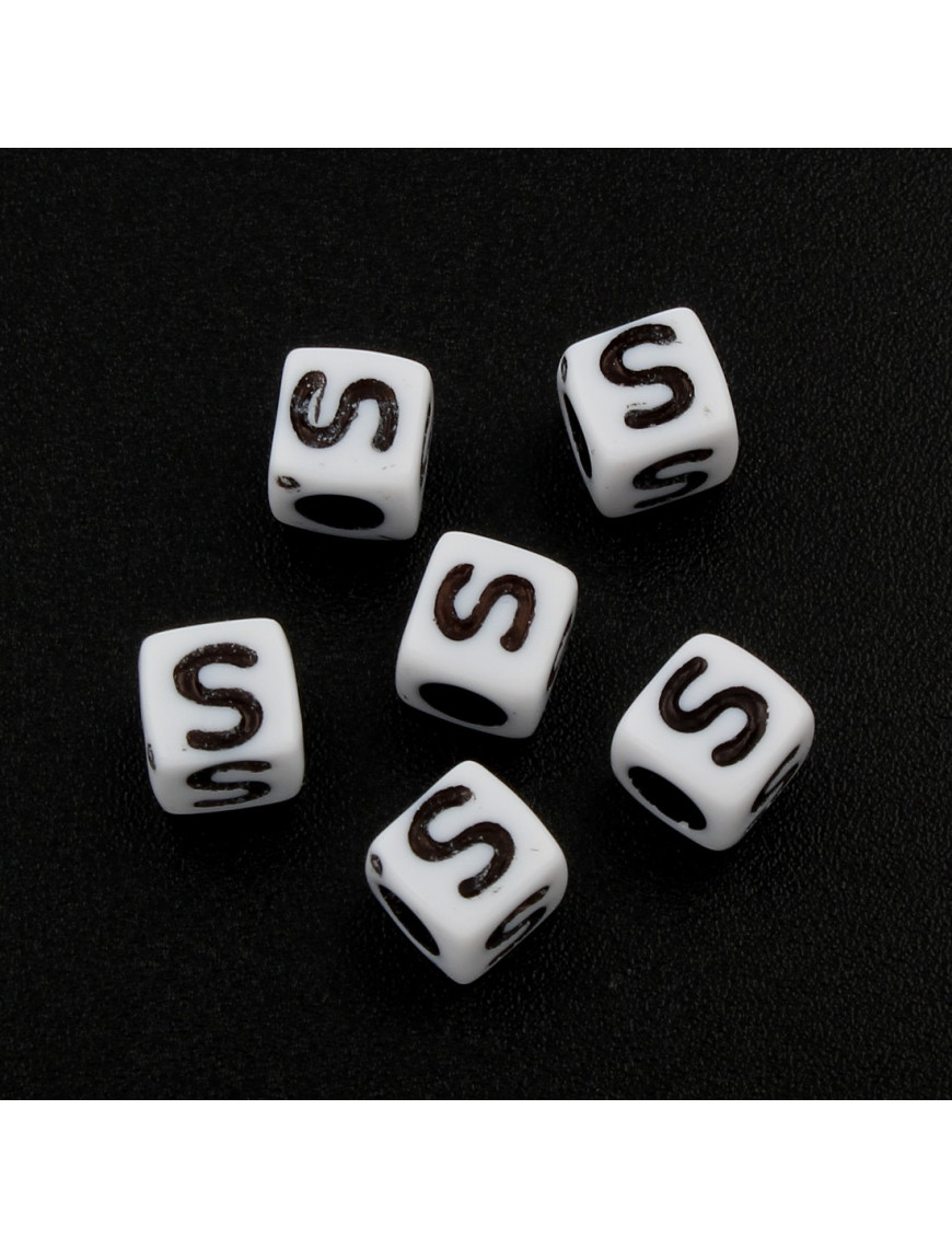 Lot de 20 Perles Alphabet 6mm Lettre au choix