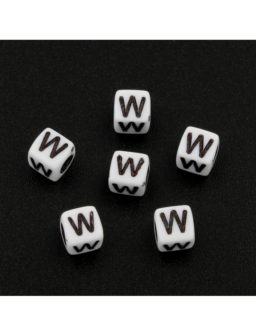 Lot de 20 Perles Alphabet 6mm Lettre au choix
