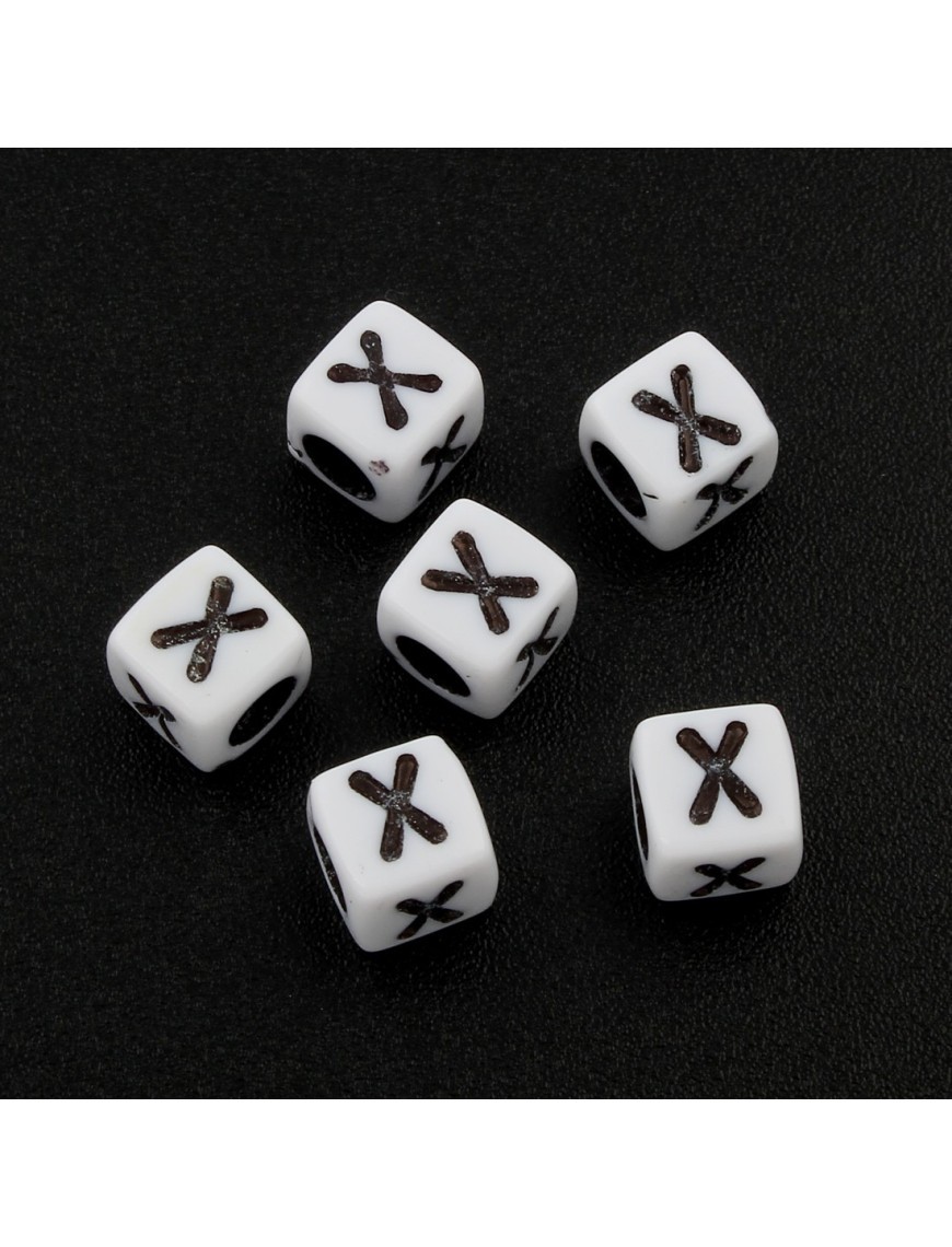 Lot de 20 Perles Alphabet 6mm Lettre au choix