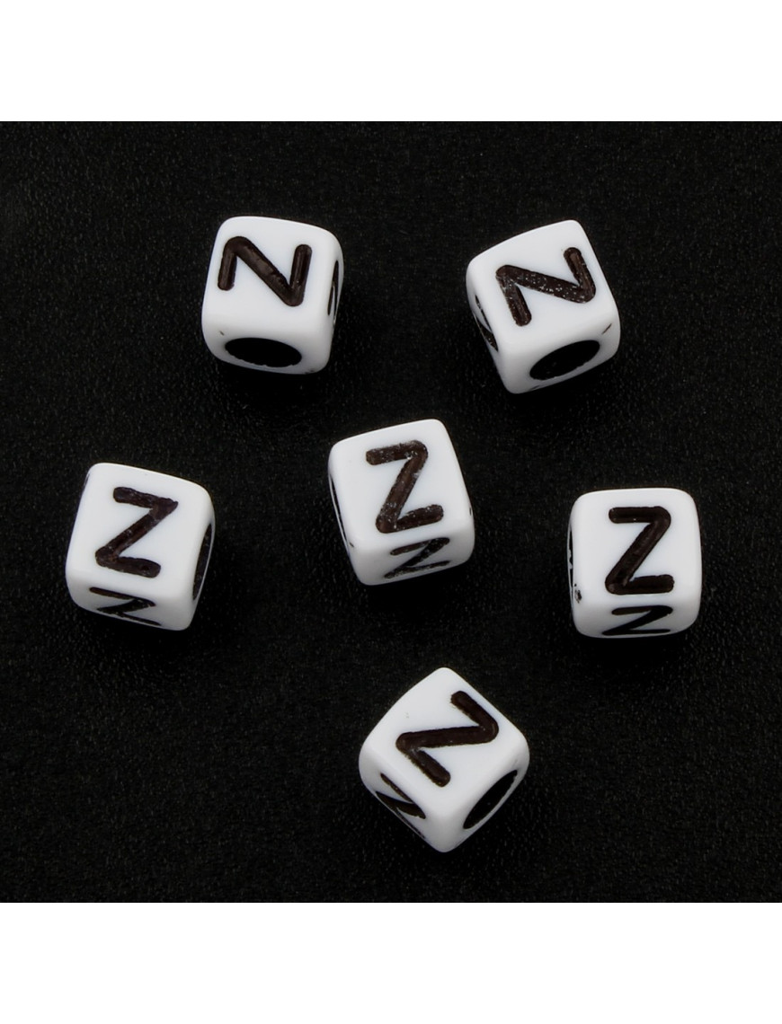 Lot de 20 Perles Alphabet 6mm Lettre au choix