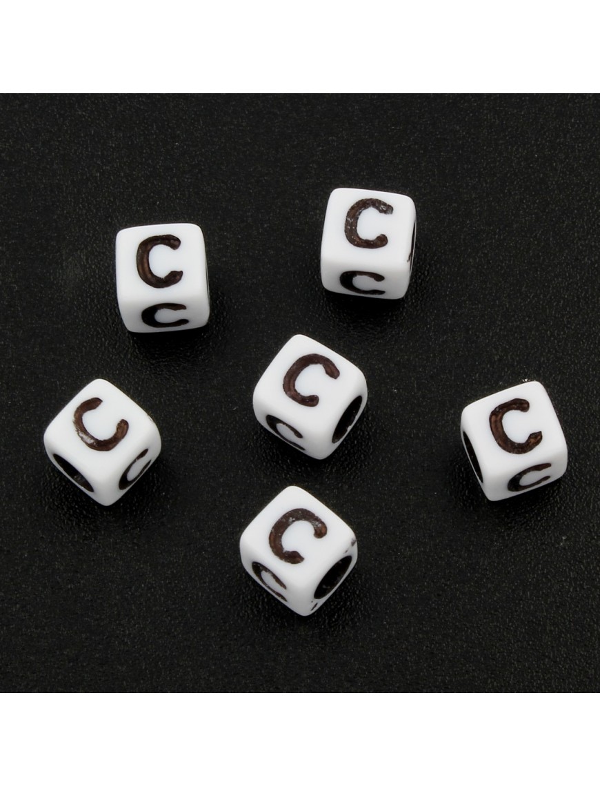 100 Perles Alphabet 6mm Lettre au choix