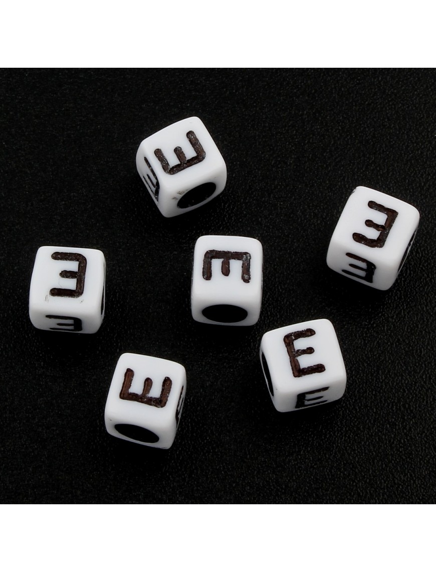 100 Perles Alphabet 6mm Lettre au choix