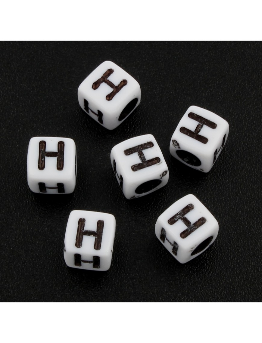 100 Perles Alphabet 6mm Lettre au choix