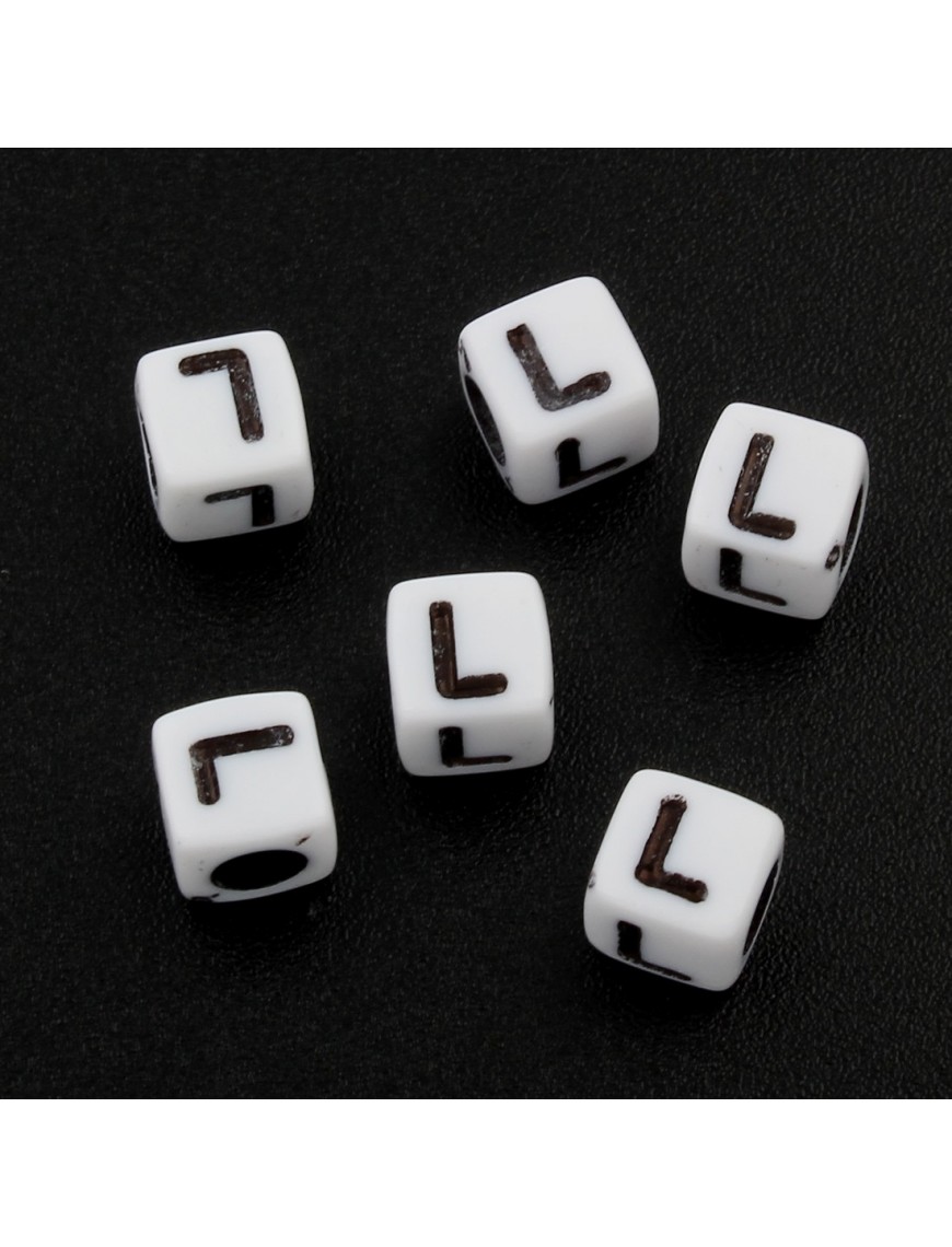 100 Perles Alphabet 6mm Lettre au choix