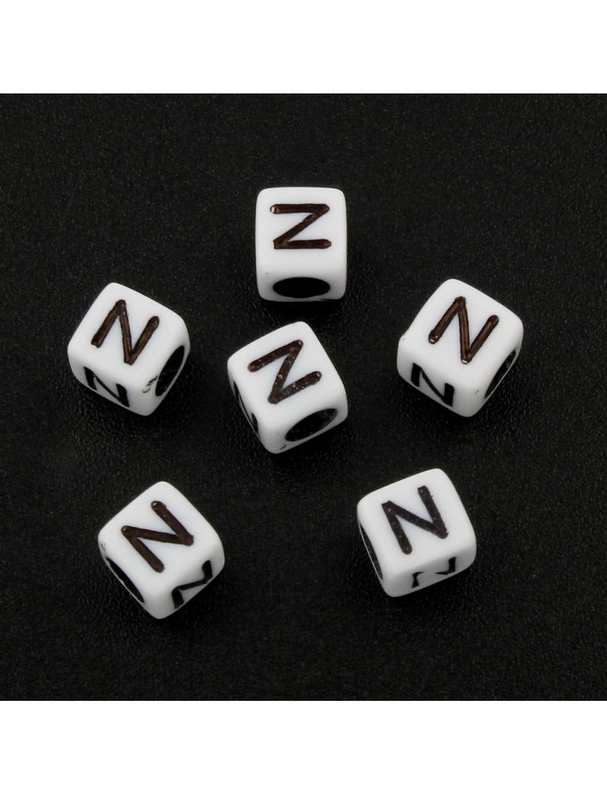 100 Perles Alphabet 6mm Lettre au choix