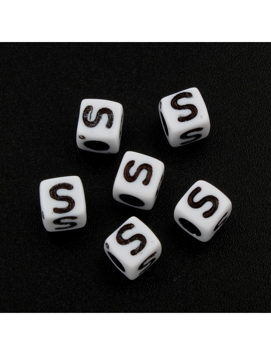 100 Perles Alphabet 6mm Lettre au choix