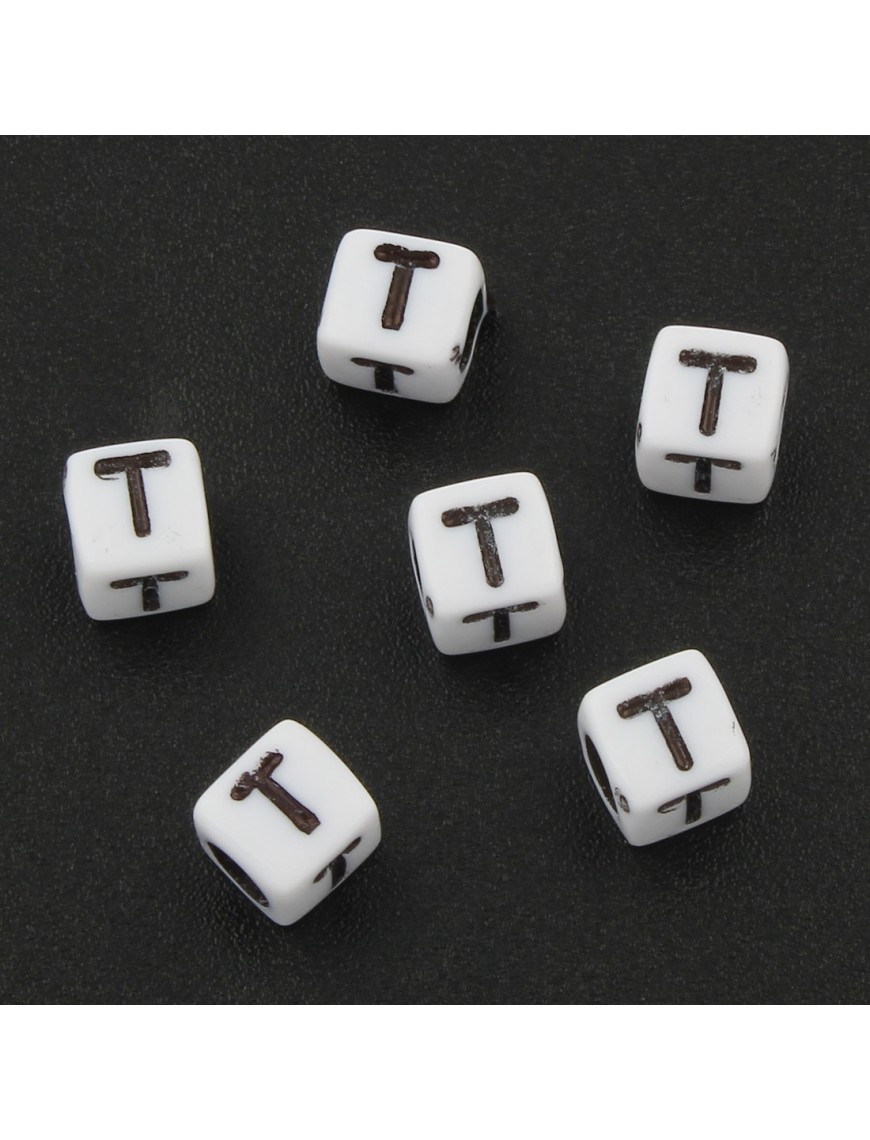 100 Perles Alphabet 6mm Lettre au choix