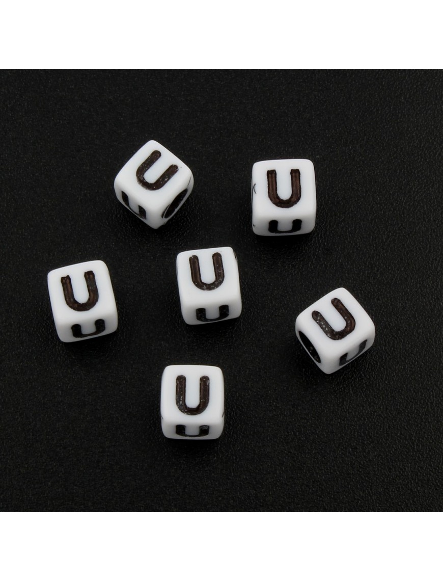 100 Perles Alphabet 6mm Lettre au choix