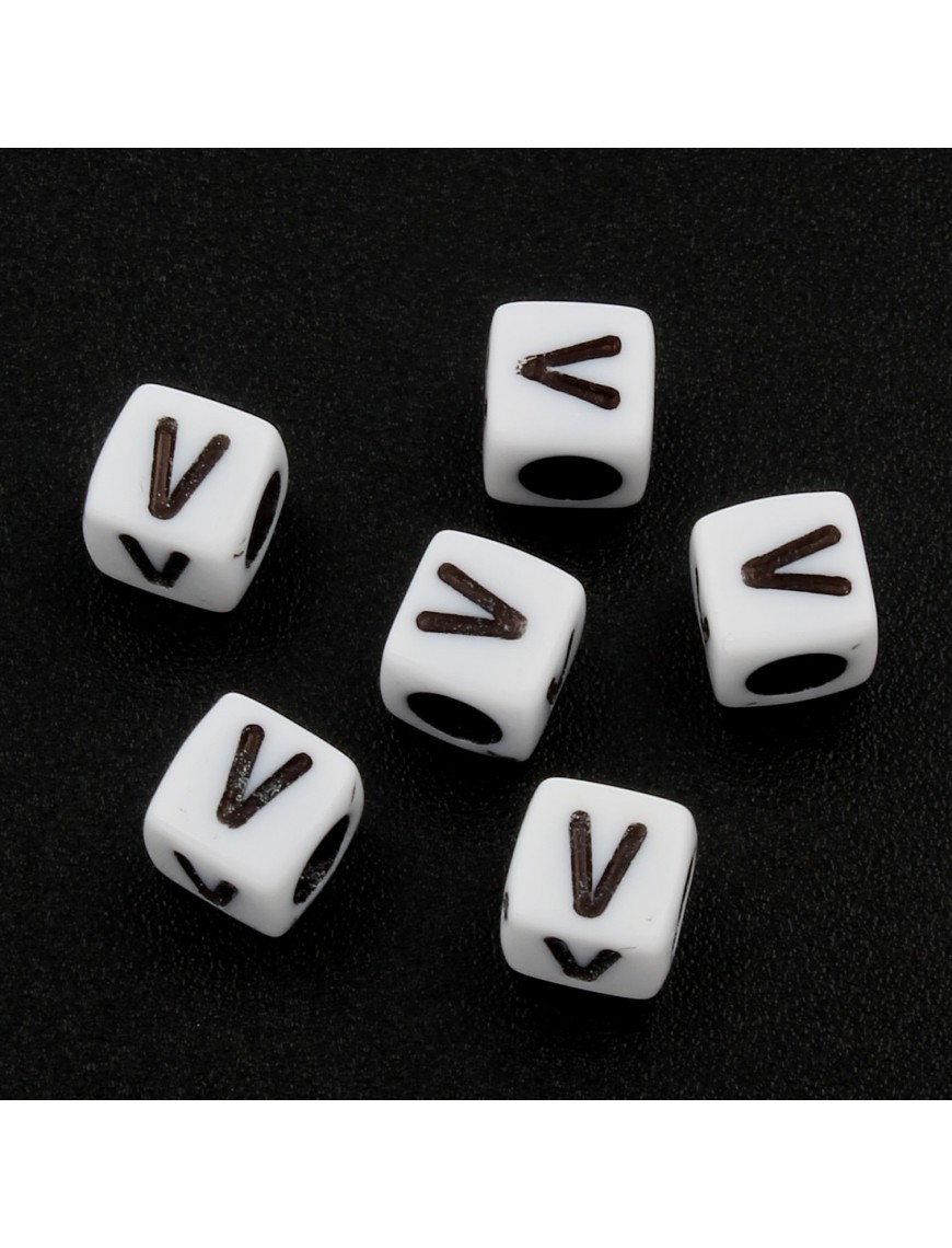 100 Perles Alphabet 6mm Lettre au choix