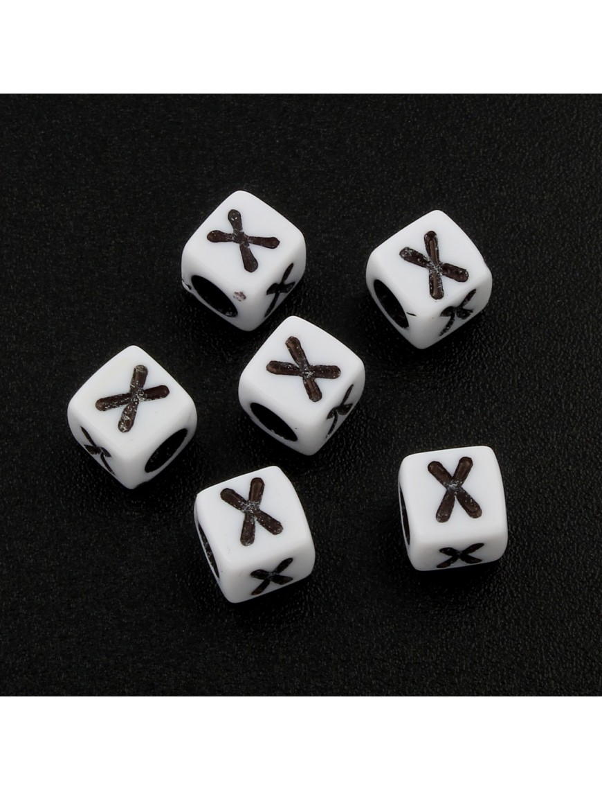100 Perles Alphabet 6mm Lettre au choix