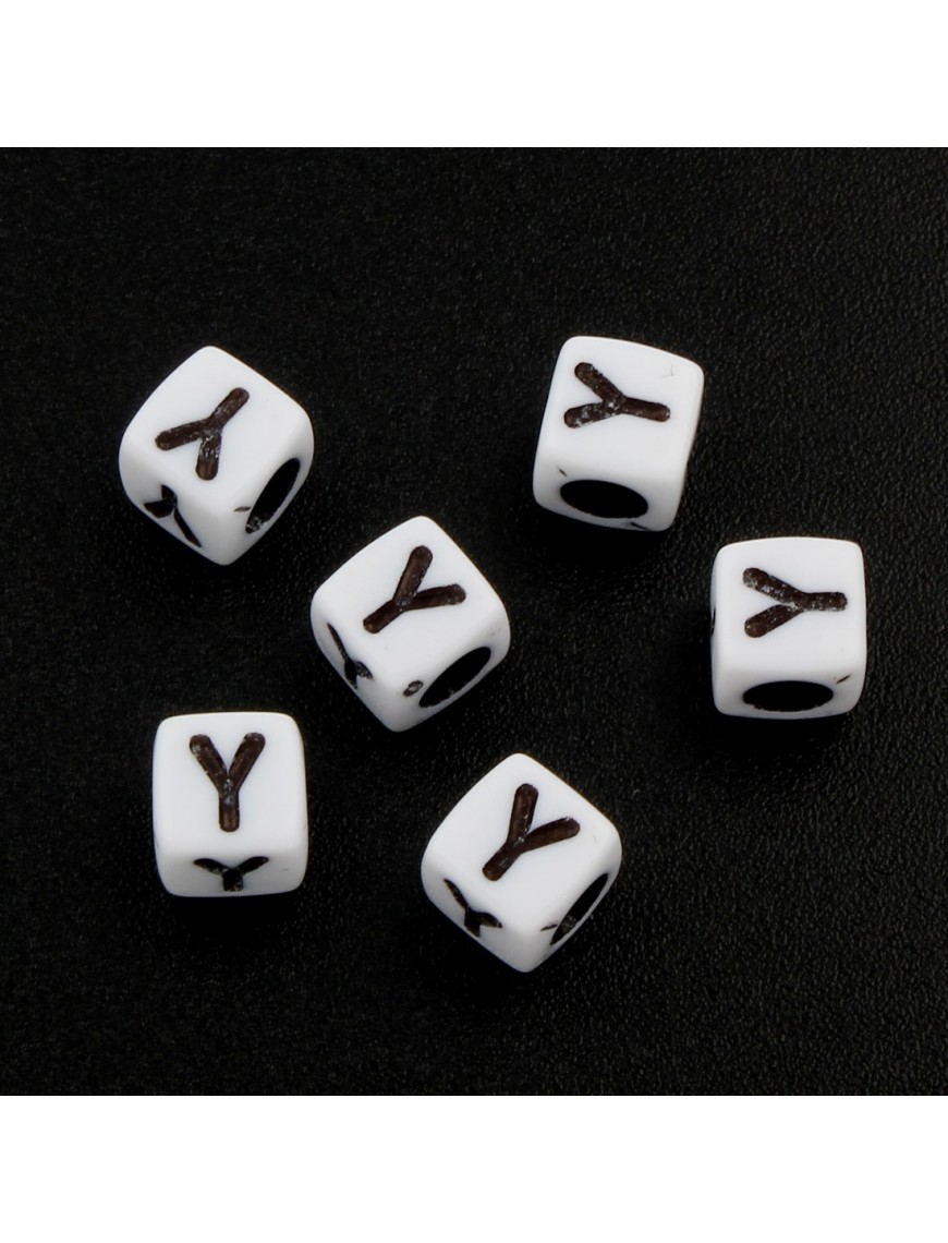100 Perles Alphabet 6mm Lettre au choix