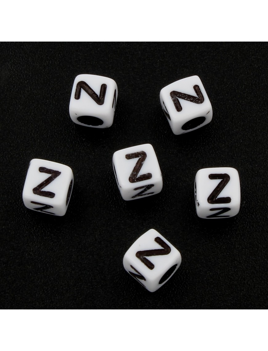100 Perles Alphabet 6mm Lettre au choix
