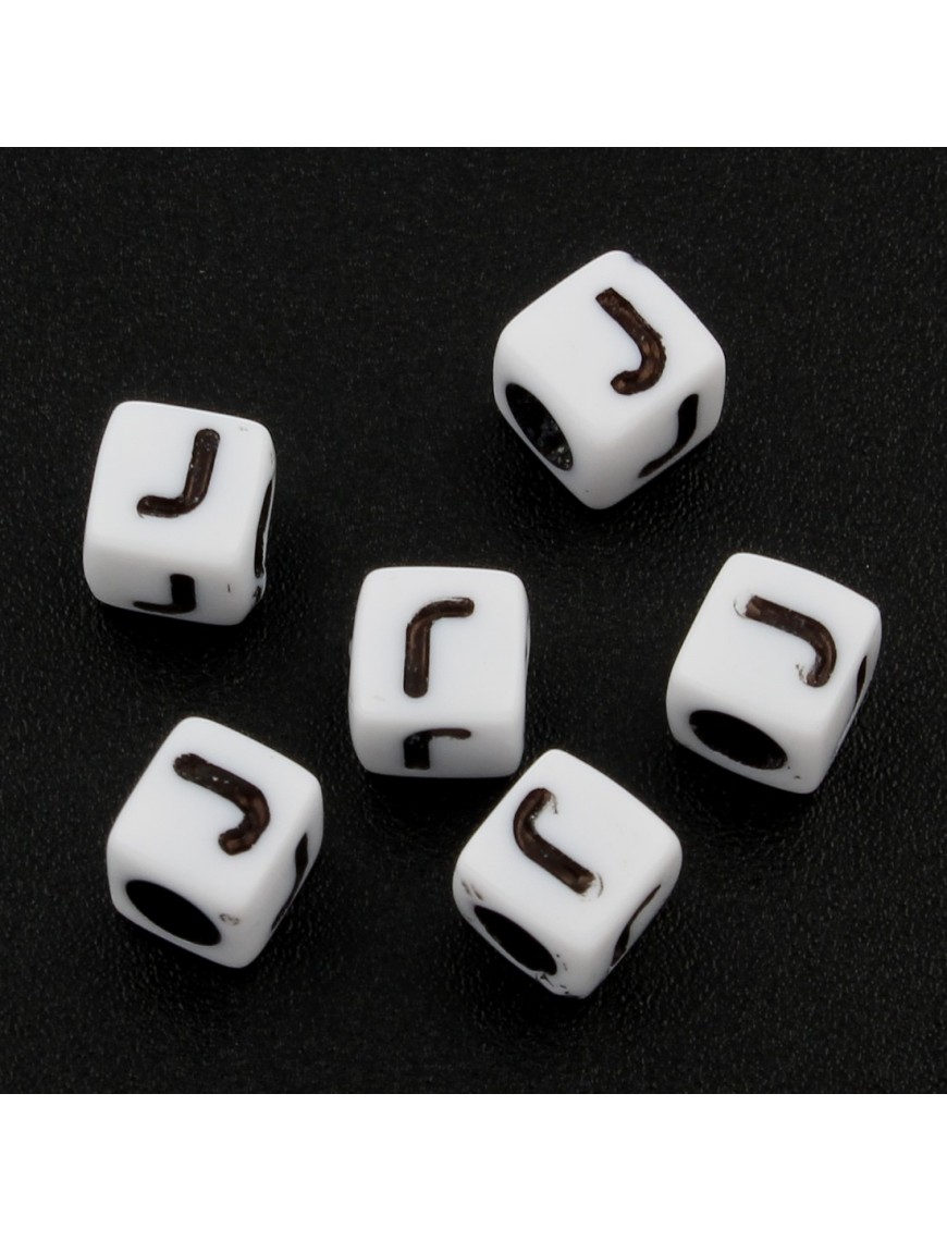 Lot de 50 Perles Alphabet 6mm Lettre au choix