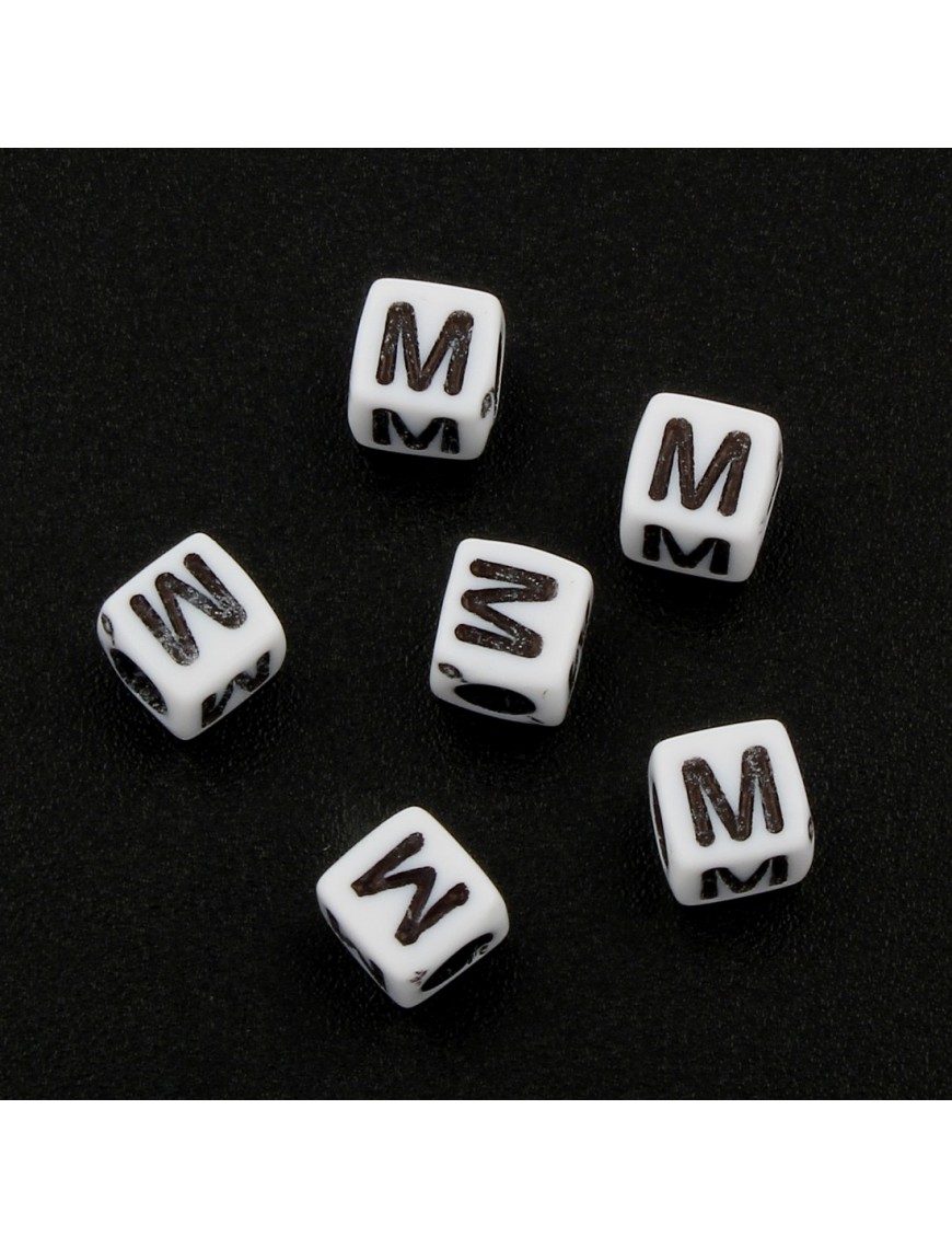Lot de 50 Perles Alphabet 6mm Lettre au choix