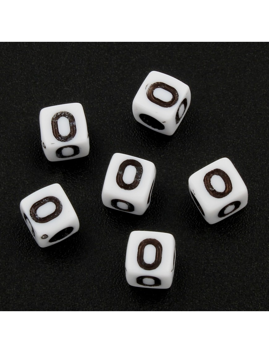 Lot de 50 Perles Alphabet 6mm Lettre au choix