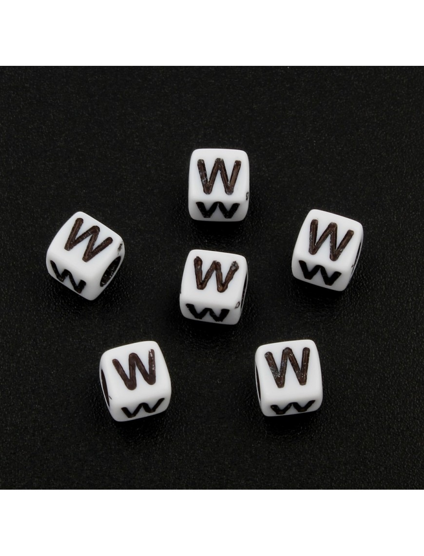 Lot de 50 Perles Alphabet 6mm Lettre au choix