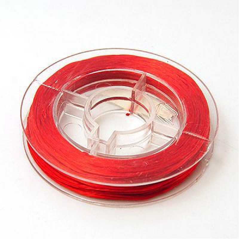 1 bobine 6m fil élastique rouge orange diamètre 0,8mm pour bracelet  (fil129) - Un grand marché