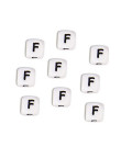 Perles Silicone Lettre Alphabet 10mm Blanc