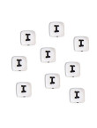 Perles Silicone Lettre Alphabet 10mm Blanc