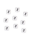 Perles Silicone Lettre Alphabet 10mm Blanc